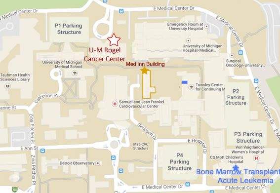 Cancer Center Parking Structure Map