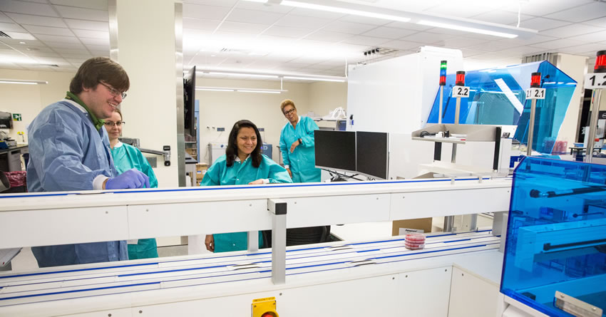 the pathology team in their new facility